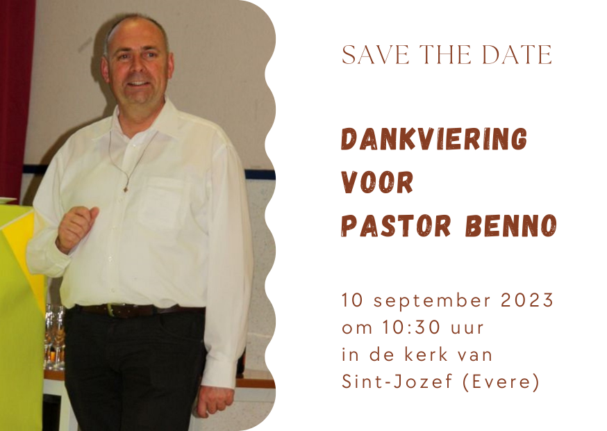 Safe the date: dankviering voor pastor Benno © Mariette Dhondt