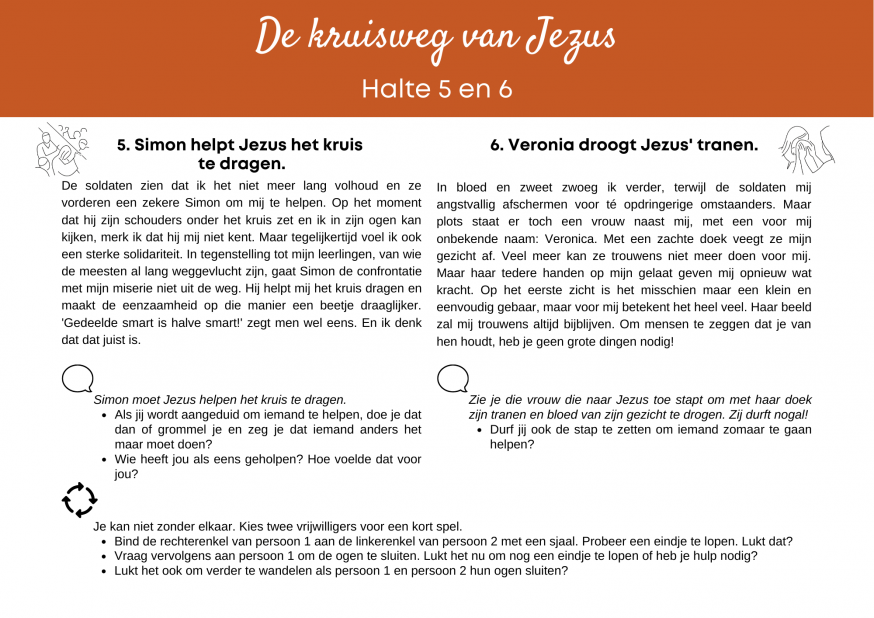 De kruisweg van Jezus - halte 5 en 6 © Els Agten