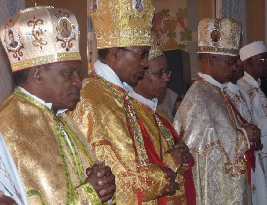 De vier eparchen of bisschoppen van Eritrea, waar de katholieken eveneens een oosterse ritus hanteren © RR