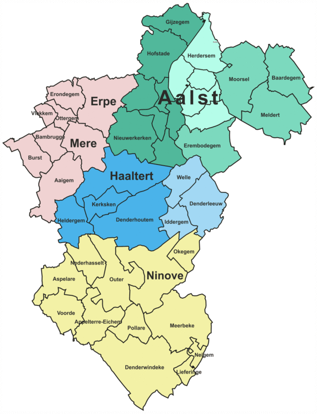 Kaart Dekenaat Aalst 