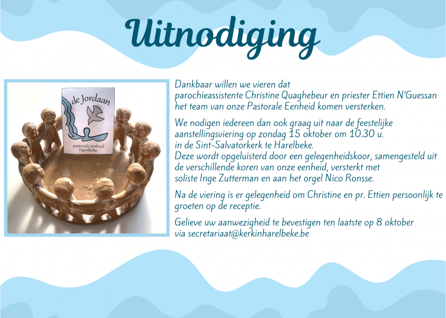 Uitnodiging aanstellingsviering 