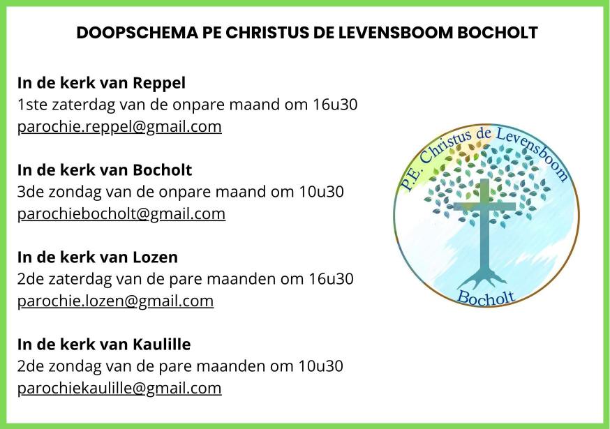 Doopschema PE Christus de Levensboom Bocholt 