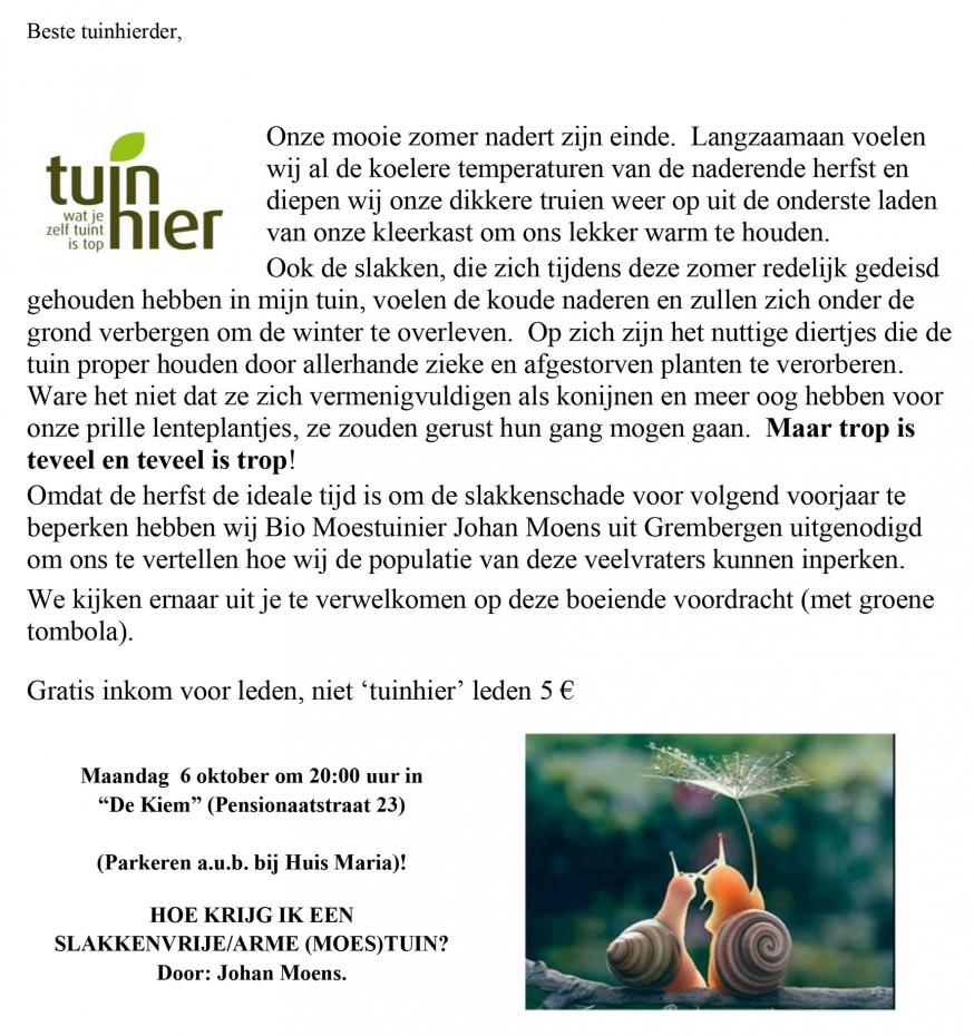 Tuinhiers- slakken 