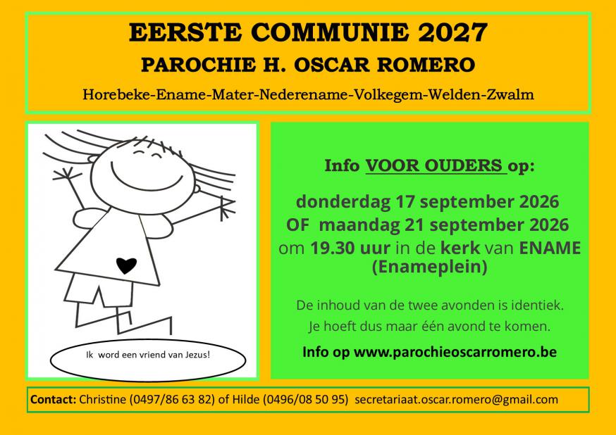 Infofolder Eerste Communie 2027 