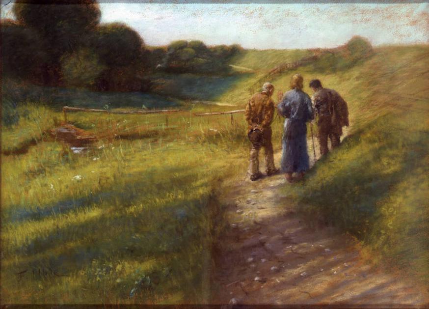 Op weg naar Emmaüs, Tritz von Uhde (1848-1911) 