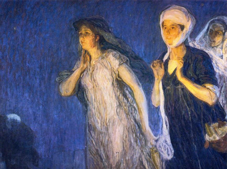 De drie Maria’s door Henry Ossawa Tanner. Van links naar rechts: Maria Magdalena, Maria de moeder van Jezus en Maria van Salomé. Ze zijn op weg naar het graf van Jezus. Fisk University Art Galleries, Nashville, Tennessee 