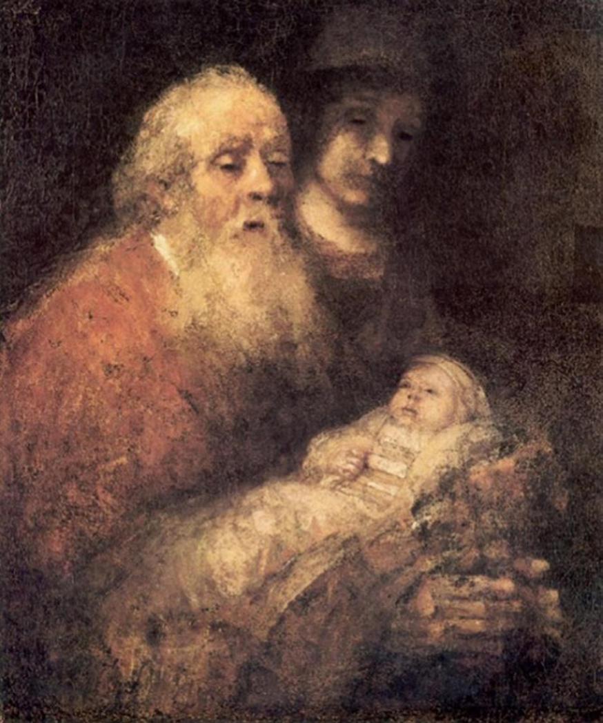 De lofzang van Simeon, Rembrandt Harmensz. Van Rijn, 1669, Nationalmuseum Stockholm 