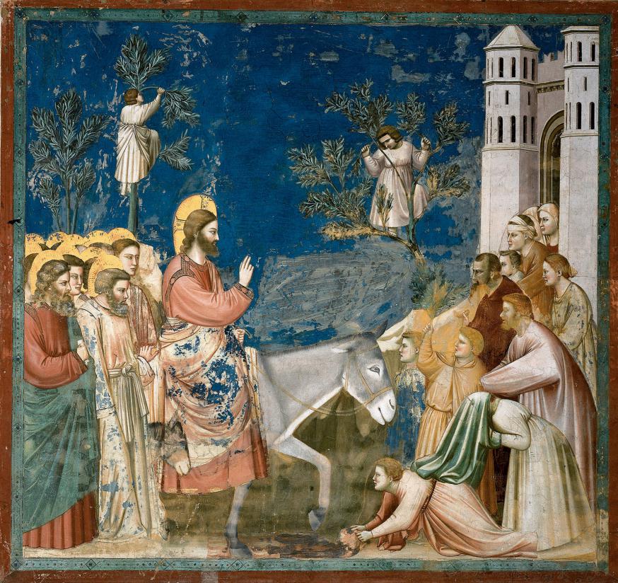 Intocht in Jeruzalem - Giotto di Bondone, Scrovegnikapel in Padua, 1305-06 © ArtWay