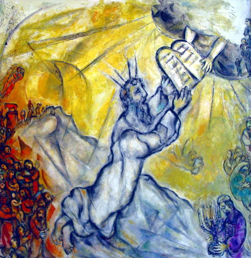 Mozes ontvangt de Wet, Marc Chagall (1887-1985) 