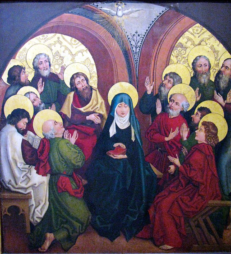 Maria met de leerlingen op Pinksteren © Martin Schongauer - Image