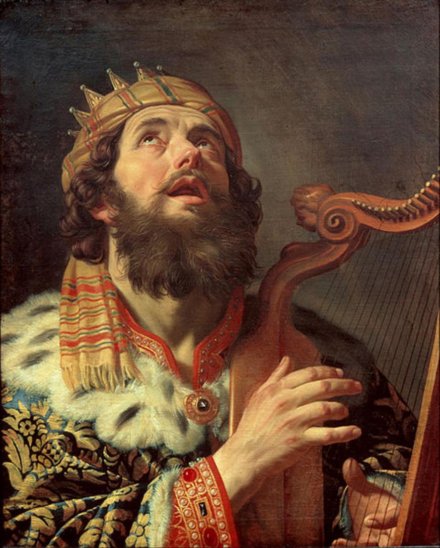 Koning David bespeelt de harp, Gerard van Honthorst (1592-1656) © Wikimedia