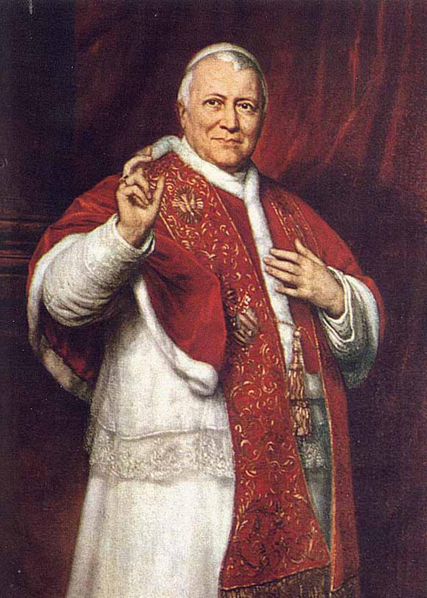 Paus Pius IX die het dogma afkondigde 