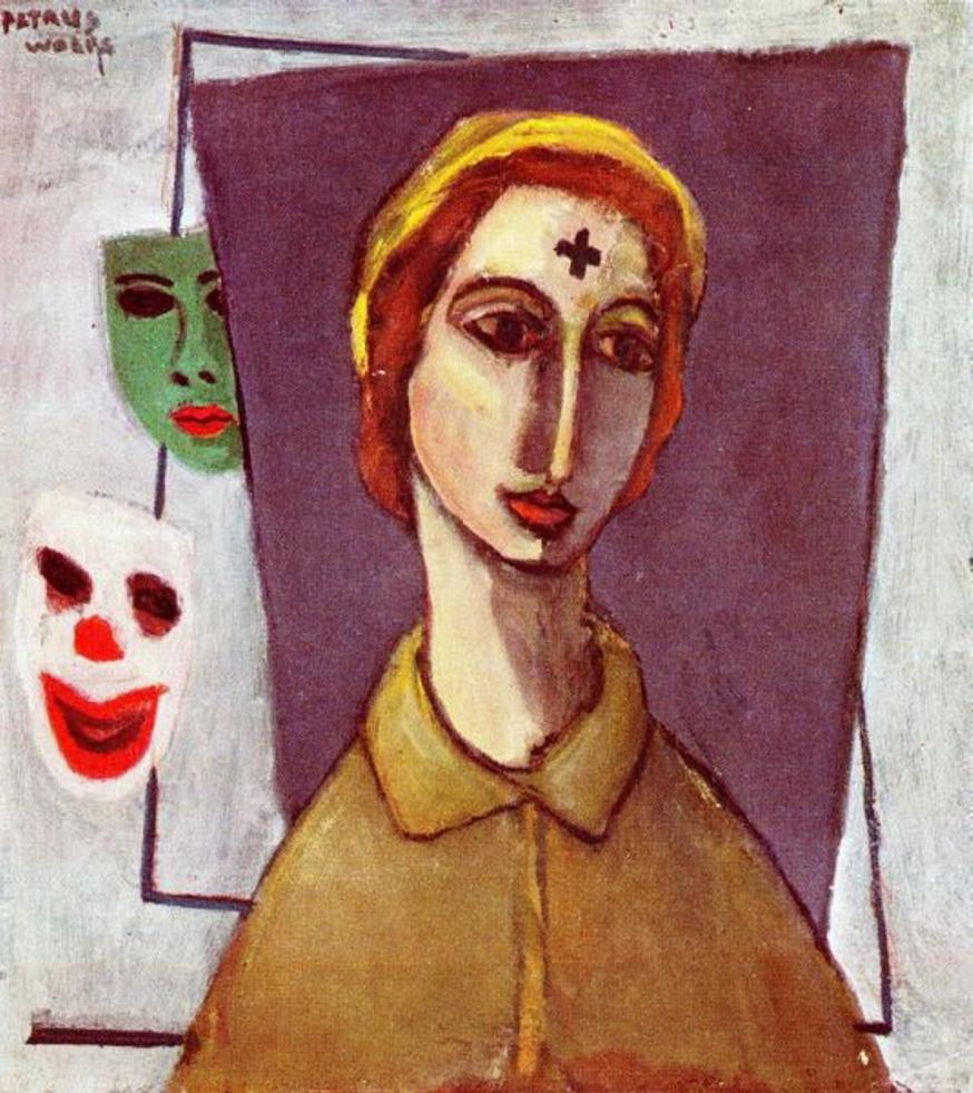 Aswoensdag, schilderij van Petrus Wolfs, ca. 1930, Eijsden, Nederland 