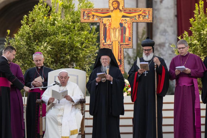 Pausbezoek aan België - Met andere kerkleiders © Vatican Media