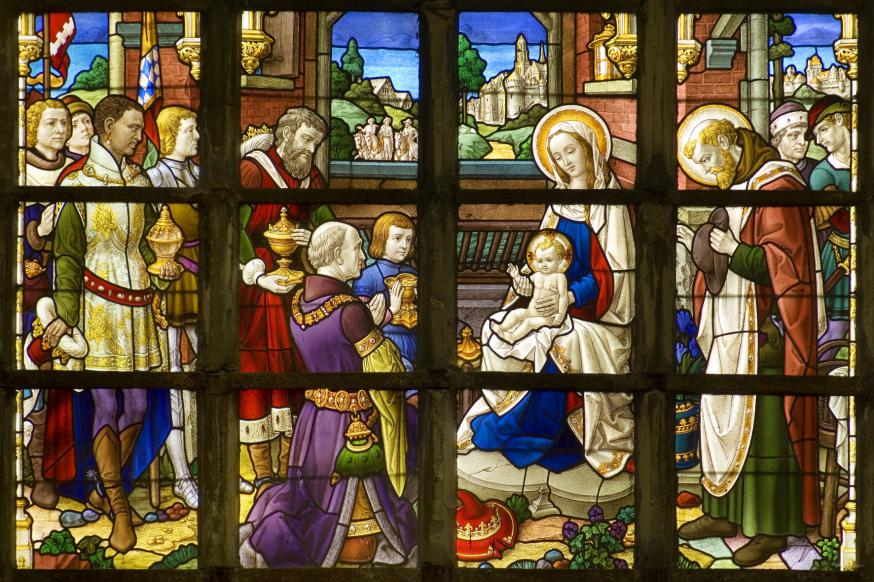 Kerstkaart 4: 'Aanbidding der Wijzen' 