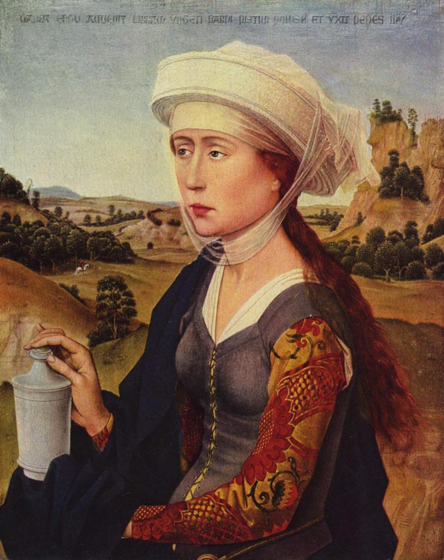 Maria Magdalena, Rogier Van der Weyden, Rechter binnenluik van het Braque-drieluik, Louvre 