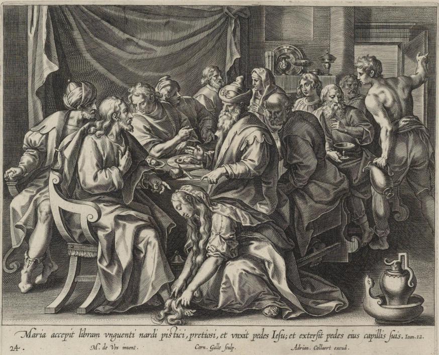 Maria Magdalena zalft de voeten van Jezus, Cornelis Galle, ca. 1600 © Museum Boijmans Van Beuningen