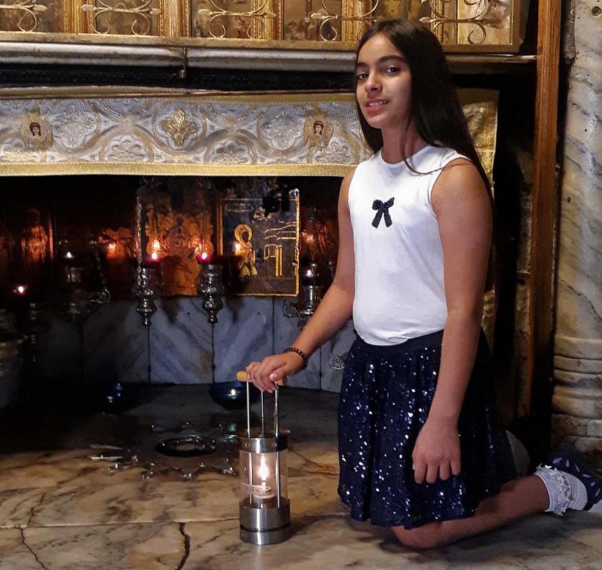 Pillar Jarayseh in de geboortegrot in Bethlehem © ÖRF