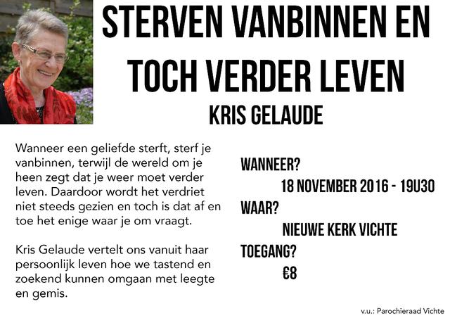 affiche met voordracht Kris Gelaude 