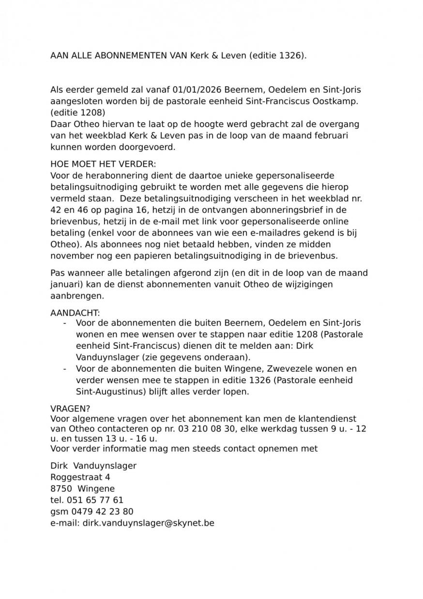 abonnement van Kerk & Leven 