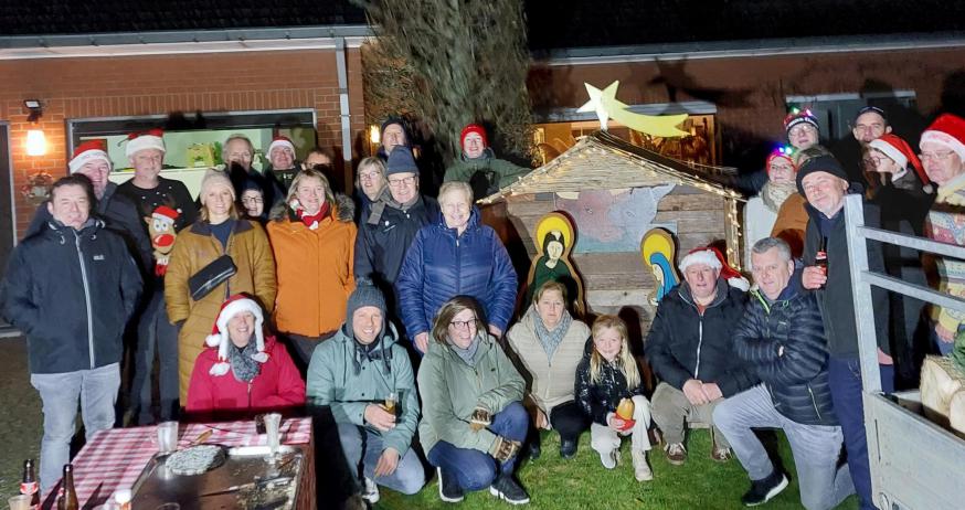 Kerstfeest bij de buren in de Doornstraat te Wingene 