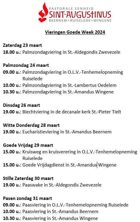 Vieringen Goede Week 2024 