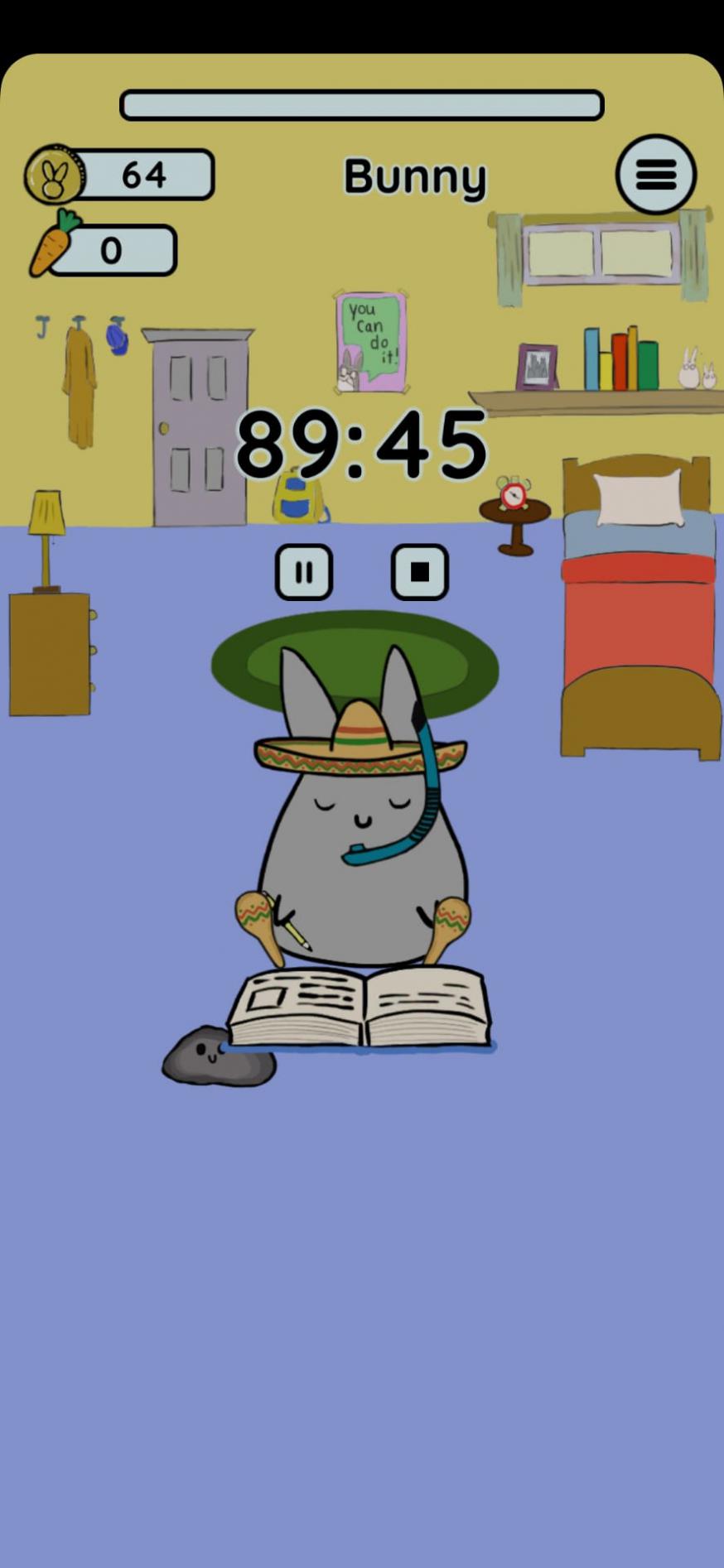 Omstreeks 14 uur helpt Bunny haar om te studeren. #studeerapp!  © Studeerapp