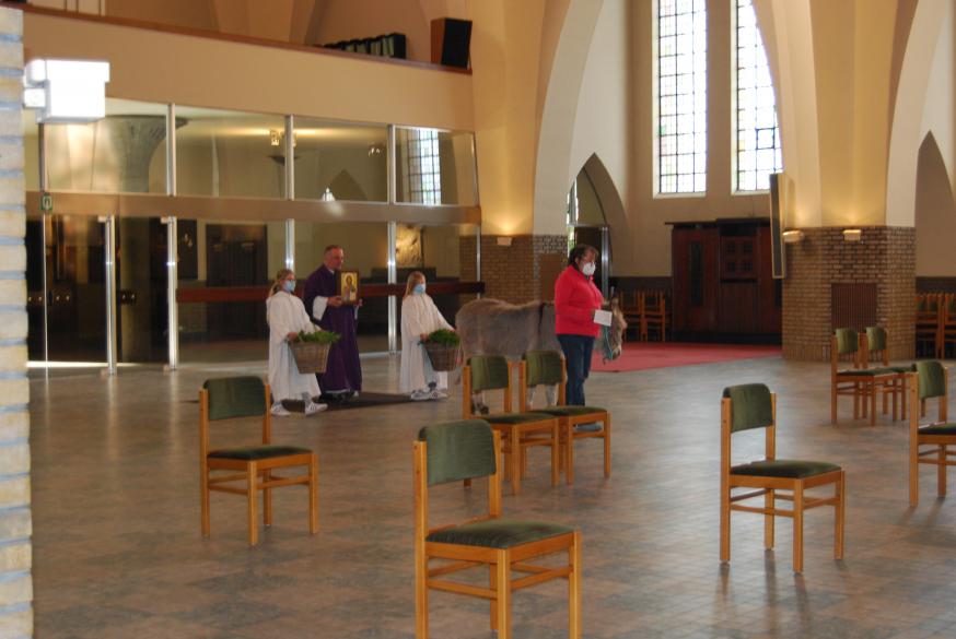 De blijde intrede © Kerk in Zwevegem / Communicatie / Palmzondag 2021