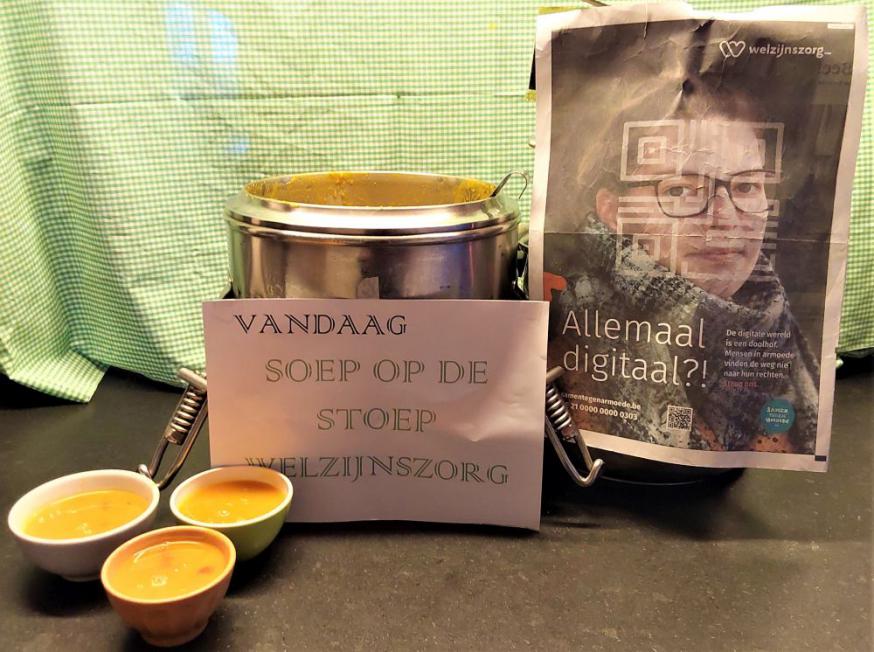 Soep op de stoep aan de Sint-Egidiuskerk 