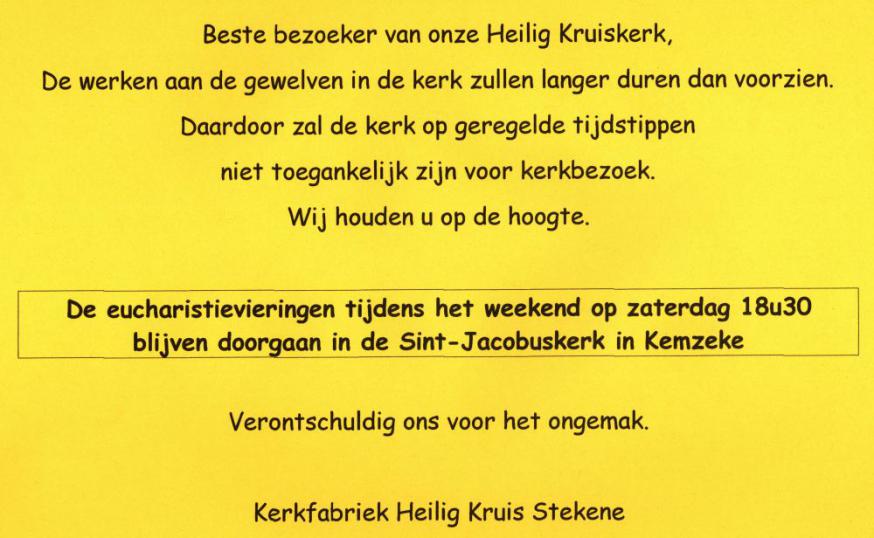 Verplaatsing vieringen 