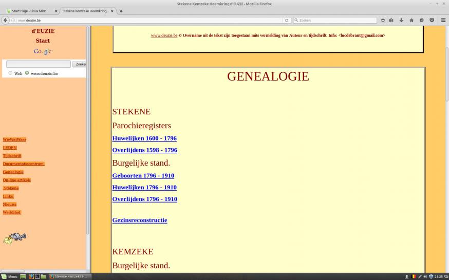 Website van de Heemkring d’Euzie: GEBOORTEN IN STEKENE 1797-1910 