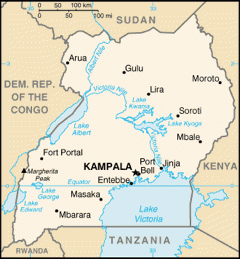 kaart Oeganda 
