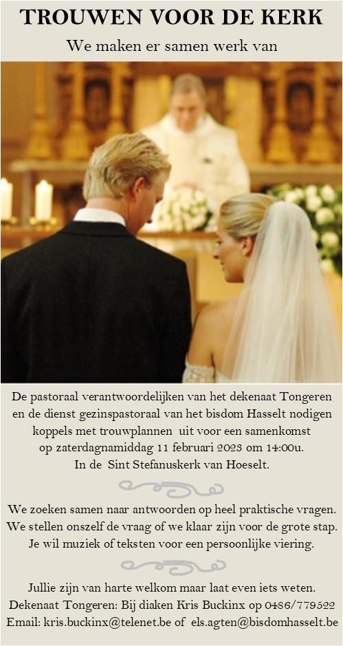 trouwen voor de kerk © Dekenaat Tongeren