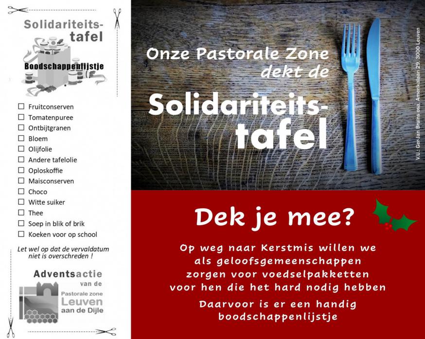 Solidariteitstafel © Pastorale zone Leuven aan de Dijle