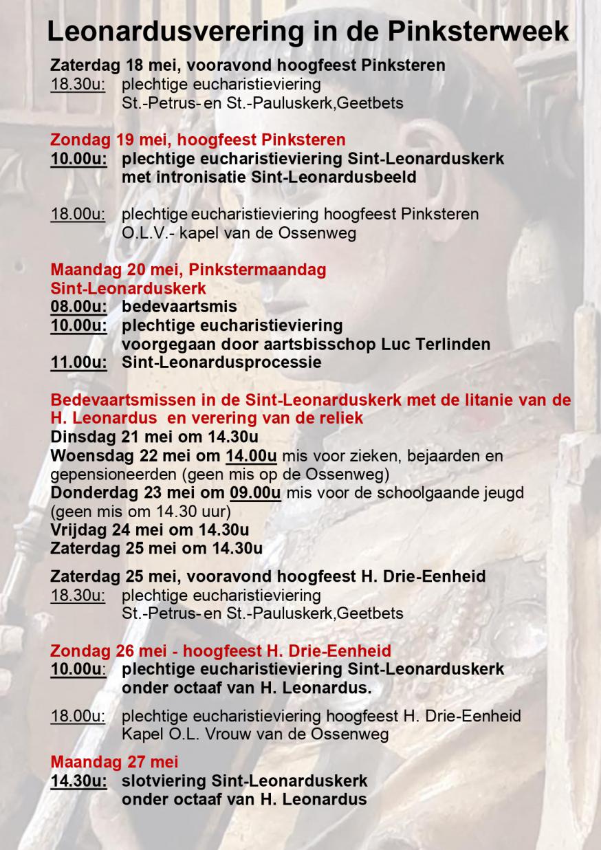 Leonardusverering in de Pinksterweek © Pastorale Zone Zoutleeuw - Geetbets
