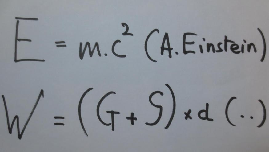 W = (G + S) x d 