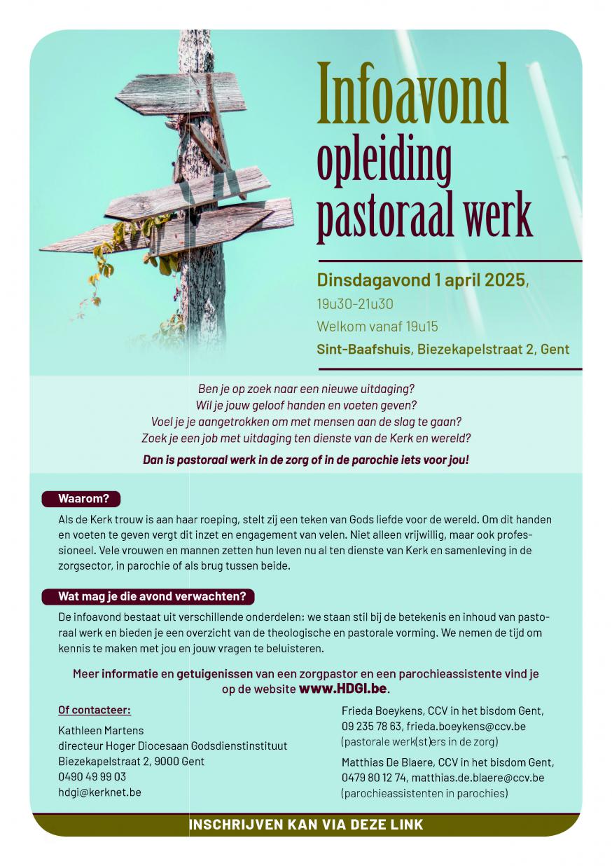 Infoavond opleiding pastoraal werk 