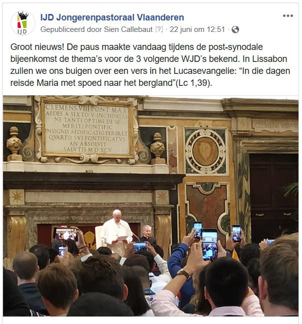 Paus Franciscus kondigt het thema aan voor de WJD in Lissabon. 