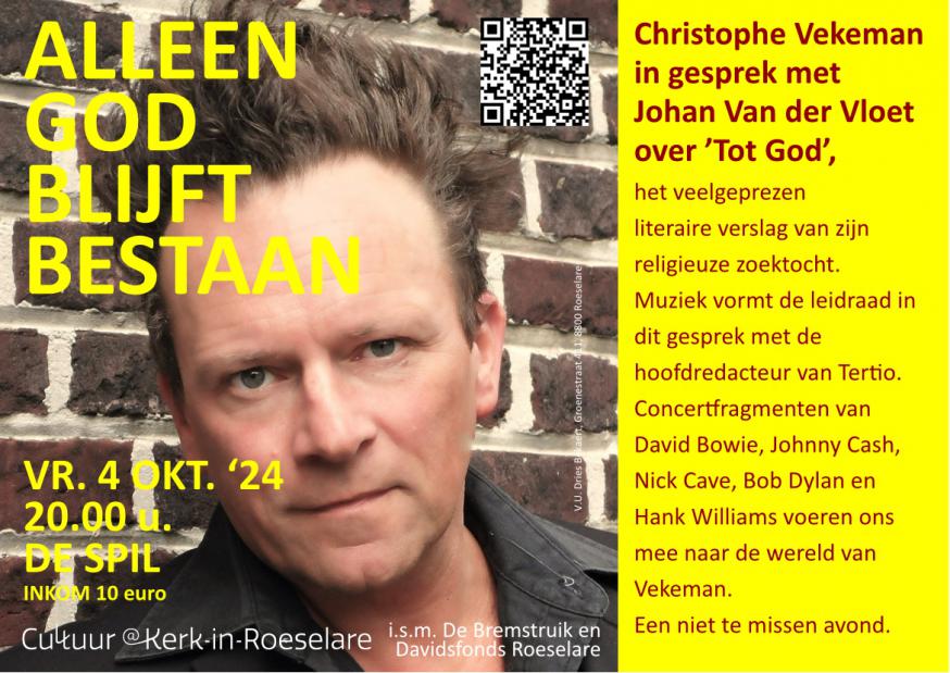 Flyer 'Alleen God blijft bestaan' © Cultuur@Kerk-in-Roeselare