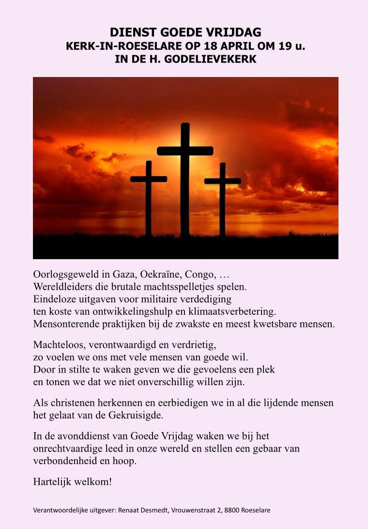 Flyer Goede Vrijdagwake 2025 © Kerk-in-Roeselare