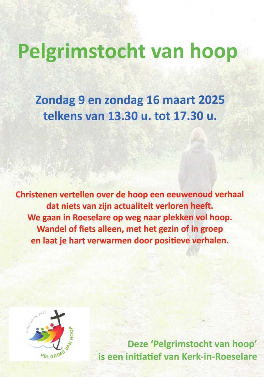 Flyer Pelgrimstocht van hoop © Kerk-in-Roeselare