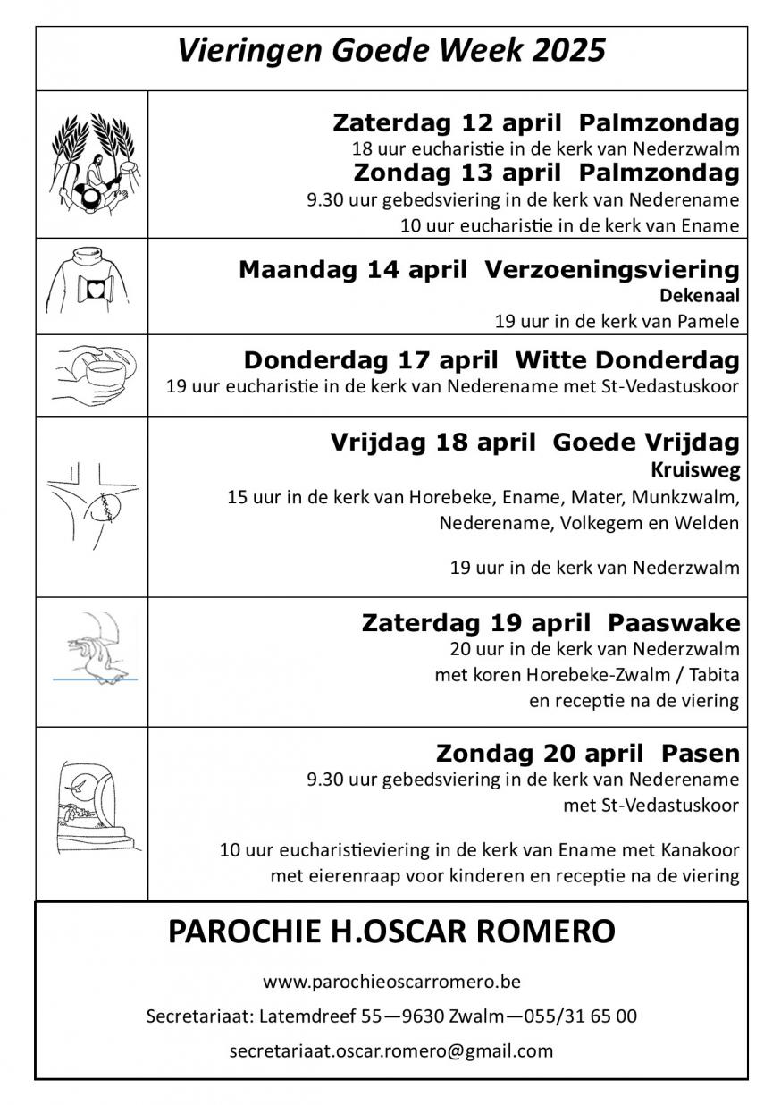 Vieringen Goede Week 2025 