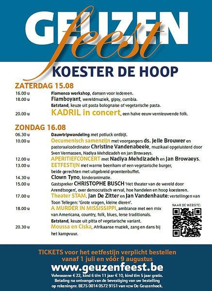 Oecumenische viering om 10 uur te Korsele t.g.v. de geuzenfeesten 