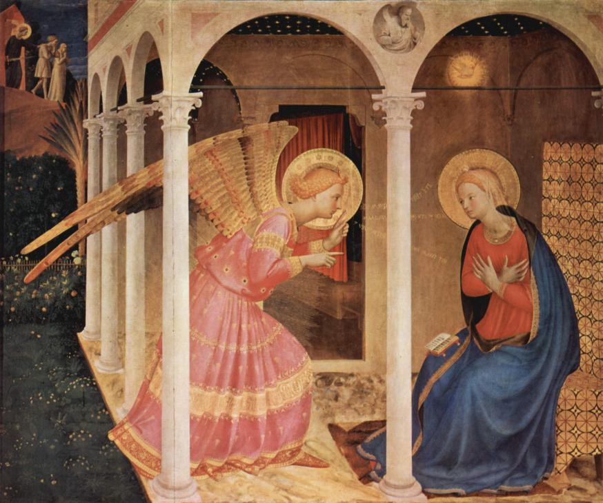 Fra Angelico, De engel Gabriel brengt de Boodschap aan Maria. © commons wikimedia