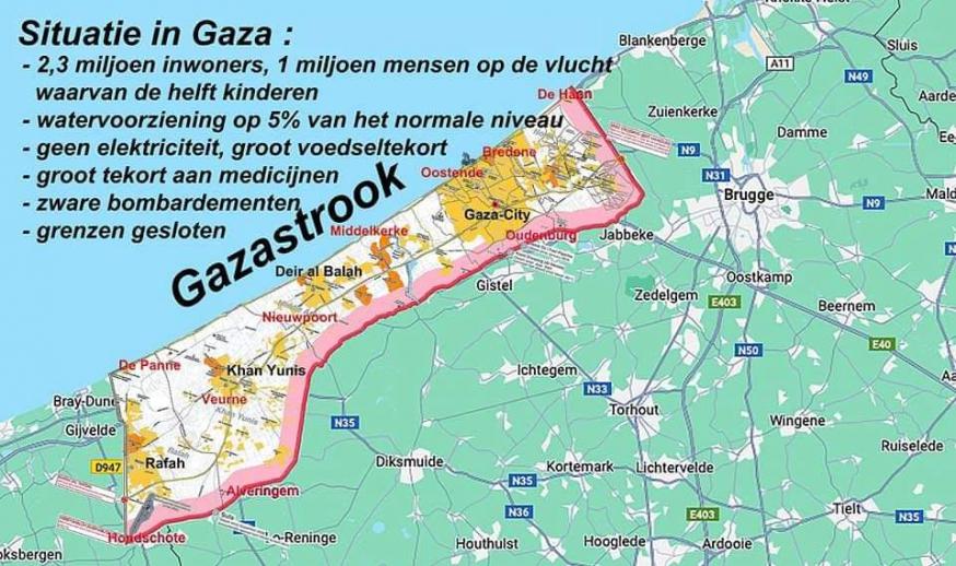 Gaza- kaart © Dominique Ballegeer