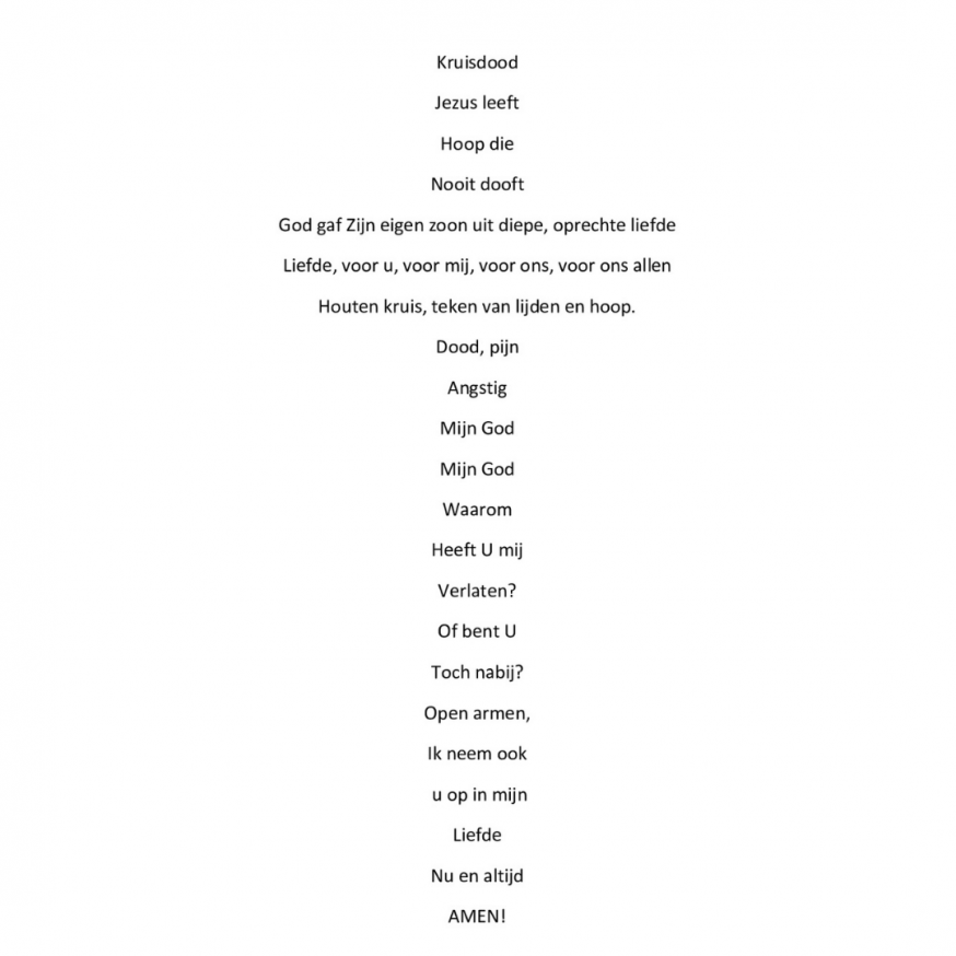 Gedicht Kruisdood - Tine Peeters 