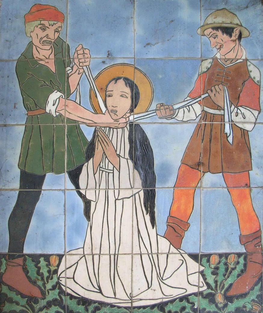 Wurging van Godelieve, afgebeeld in de processiekapellen rond de Onze-Lieve-Vrouwekerk te Gistel 
