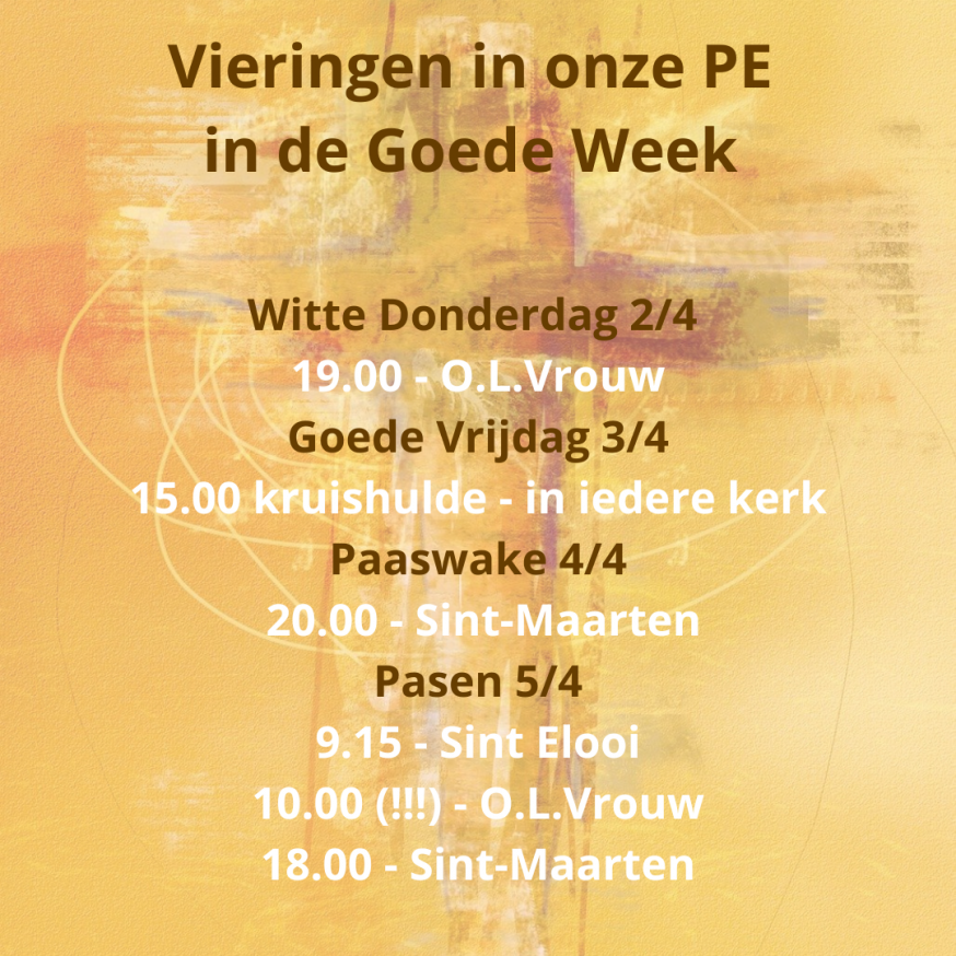 Goede Week vieringen 2026 