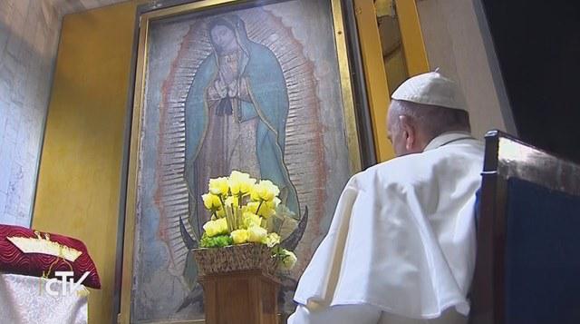 Paus Franciscus bij Onze-Lieve-Vrouw van Guadeloupe, patroon van Mexico en heel Latijns-Amerika © Vatican Media