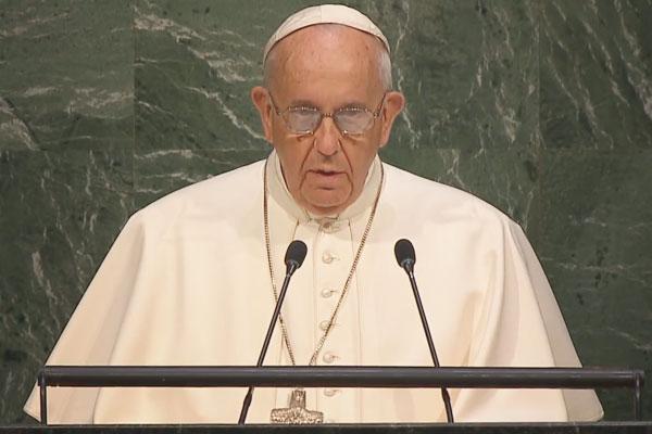 Paus Franciscus spreekt Verenigde Naties in New York toe © UN-mission of the Holy See Paus Franciscus spreekt Verenigde Naties in New York toe © UN-mission of the Holy See